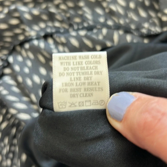 NWT New In Boho Long Sleeve Flowy Black & White A-Line Mini Dress Sz M - Picture 13 of 13